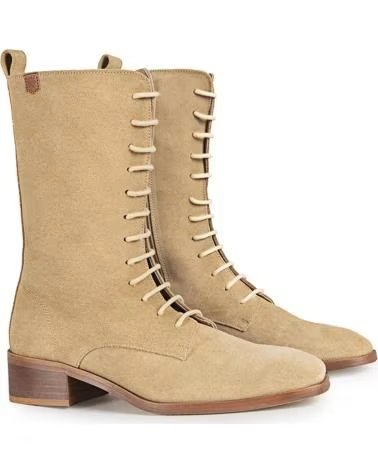 Botas de Mulher POPA BOTINES DE MUJER CON CORDONES AMANDA SERRAJE CON TACON ARENA