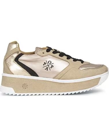 Woman Trainers POPA ZAPATILLAS DE MUJER ALMANZOR LAMINADO SUELA DENTADA ORO