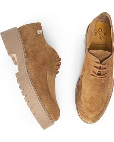 Schuhe für Damen POPA BLUCHER DE MUJER CERVANTES SERRAJE CON SUELA TRACK CUERO
