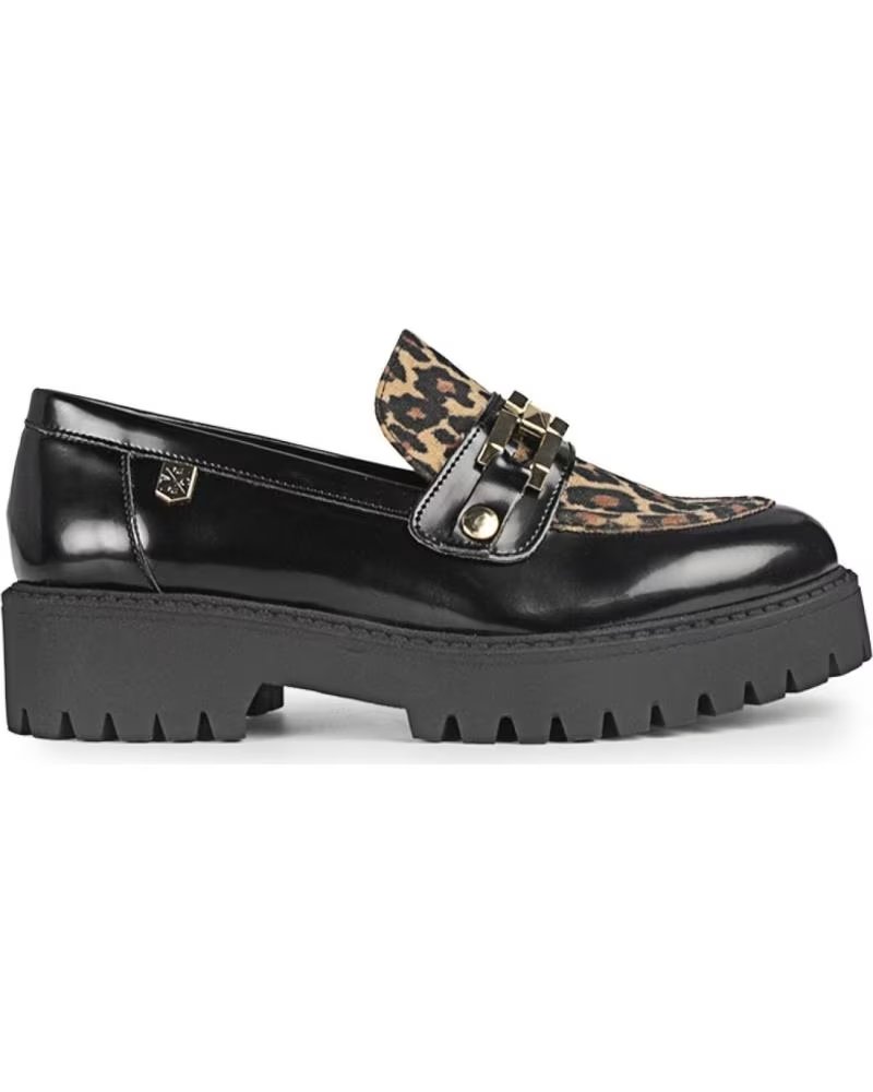 Mocassini per Donna POPA MOCASINES DE MUJER ARDOSA LEOPARDO CON SUELA TRACK NEGRO