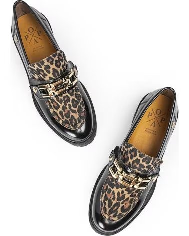 Mocassini per Donna POPA MOCASINES DE MUJER ARDOSA LEOPARDO CON SUELA TRACK NEGRO