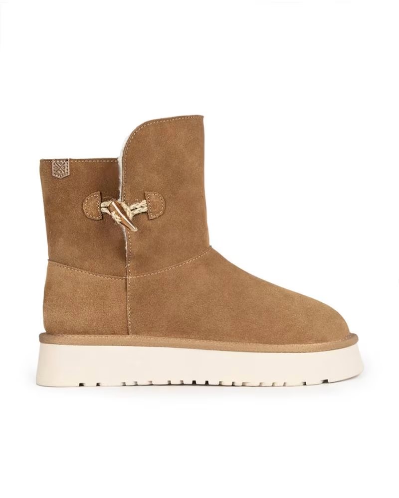 Botins de Mulher POPA BOTINES DE ESTILO AUSTRALIANOS TEJOS SERRAJE CUERO