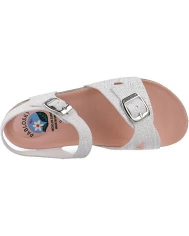 PABLOSKY Sandalias Bio en bio rafia blanco-plata para ninas BIO RAFIA BLANCO-PLATA