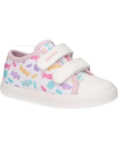 girl Trainers GEOX B451MB 000AN B GISLI C0653 WHITE-MULTICOLOR