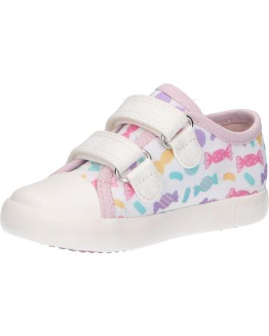 girl Trainers GEOX B451MB 000AN B GISLI C0653 WHITE-MULTICOLOR