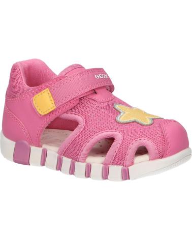 girl Sandals GEOX B4517B 0GNBC B SANDAL IUPIDOO GIR C8F2V DK PINK-YELLOW