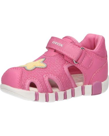 girl Sandals GEOX B4517B 0GNBC B SANDAL IUPIDOO GIR C8F2V DK PINK-YELLOW