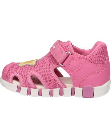girl Sandals GEOX B4517B 0GNBC B SANDAL IUPIDOO GIR C8F2V DK PINK-YELLOW