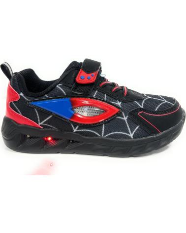 Deportivas de Niño BUBBLE BOBBLE DEPORTES NINO SPIDER VELCRO LUZ NEGRO