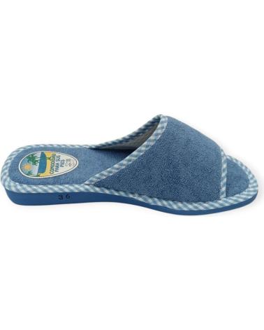 Calzado de casa de Mujer BEREVERE ZAPATILLA RIZO ABIERTA AZUL