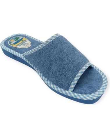 Calzado de casa de Mujer BEREVERE ZAPATILLA RIZO ABIERTA AZUL