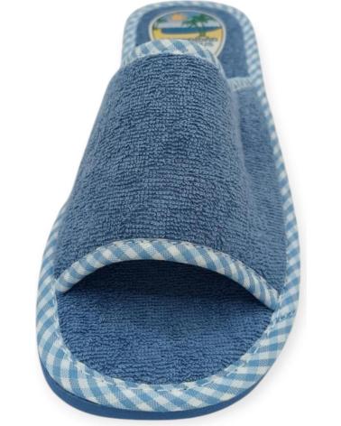 Calzado de casa de Mujer BEREVERE ZAPATILLA RIZO ABIERTA AZUL
