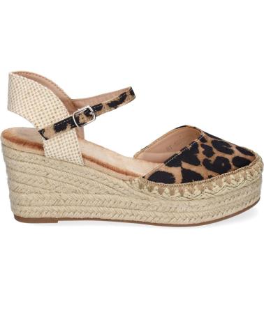 Sandalen für Damen PUNTOSALAO SANDALIAS DE CUNA MEDIA EN YUTE PARA MUJER ESTAMPADO ANIMAL VARIOS COLORES