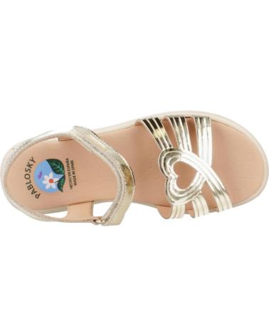 Sandalen für Damen und Mädchen PABLOSKY SANDALIAS NINA MODELO 430186P COLOR ORO CHAMPAGNE