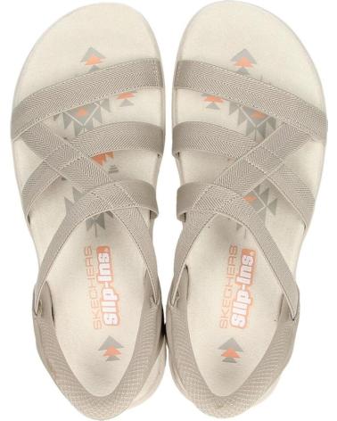 SKECHERS SANDALIAS MUJER MODELO REGGAE SLIM COLOR MARRON TPE