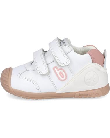 Deportivas de Niña BIOMECANICS 221001-B ZAPATILLAS CON DOBLE TIRA ADHERENTE BLANCO-ROSA