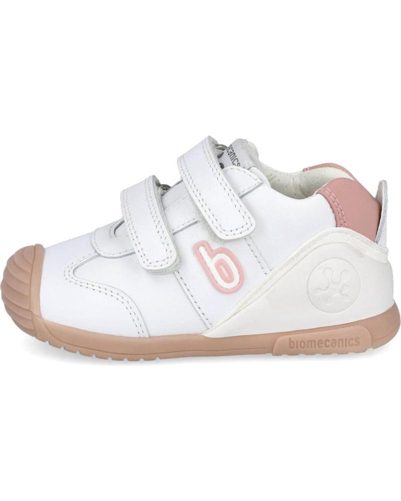 Deportivas de Niña BIOMECANICS 221001-B ZAPATILLAS CON DOBLE TIRA ADHERENTE BLANCO-ROSA