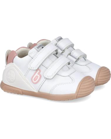 Deportivas de Niña BIOMECANICS 221001-B ZAPATILLAS CON DOBLE TIRA ADHERENTE BLANCO-ROSA