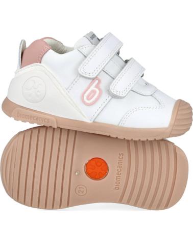 Deportivas de Niña BIOMECANICS 221001-B ZAPATILLAS CON DOBLE TIRA ADHERENTE BLANCO-ROSA
