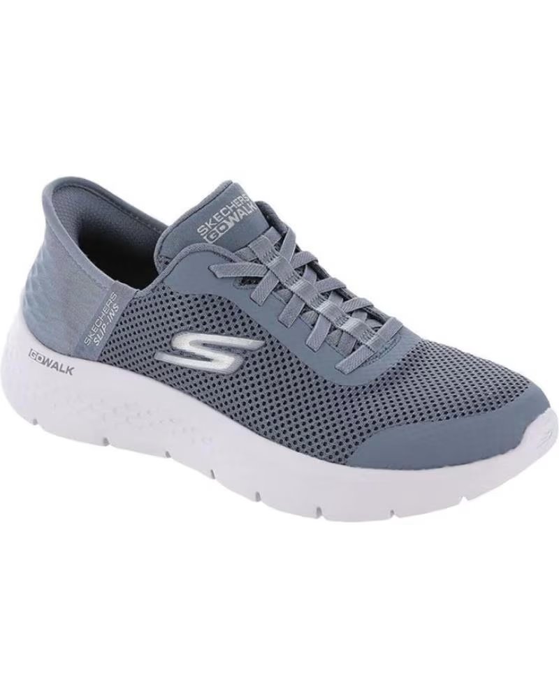 SKECHERS ZAPATILLAS 124836BLU EN AZUL PARA MUJER BLUE TEXTILE-TRIM
