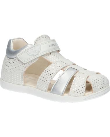 Sandalias de Niña GEOX B254WB 007NF B SANDAL MACCHIA GIR C1Q1N OFF WHITE-LT SILVER BLANCO