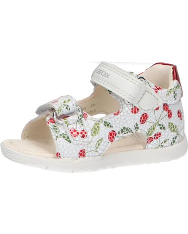 Sandales pour Fille GEOX B254WA 00754 B SANDAL MACCHIA GIR C0644 OFF WHITE-RED C0644