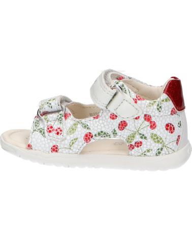 Sandales pour Fille GEOX B254WA 00754 B SANDAL MACCHIA GIR C0644 OFF WHITE-RED C0644