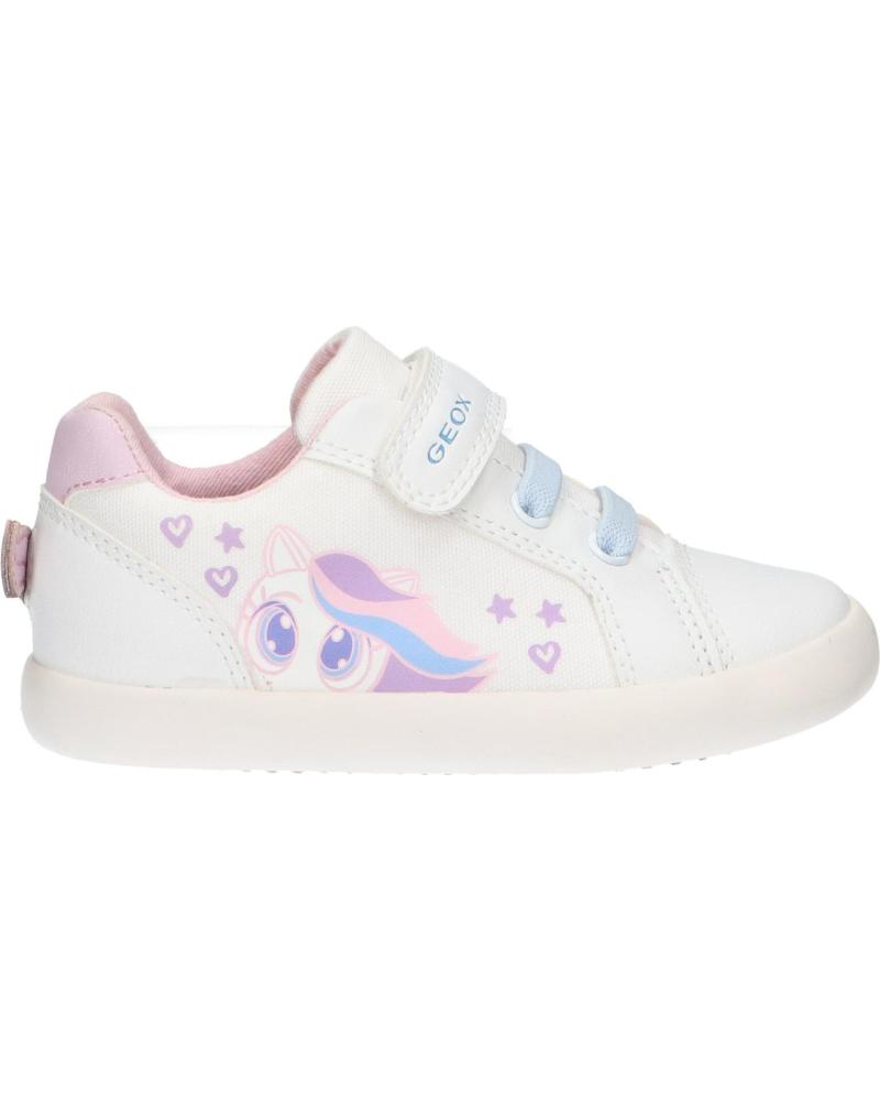 Sportif pour Fille GEOX B451MC 01054 B GISLI C0406 WHITE-PINK BLANCO