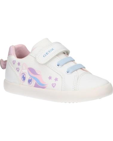 Sportif pour Fille GEOX B451MC 01054 B GISLI C0406 WHITE-PINK BLANCO
