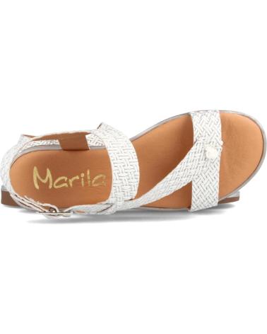 Sandálias de Mulher MARILA SANDALIAS PARA MUJER PLANA ESTILO ROMANO AURA BLANCO
