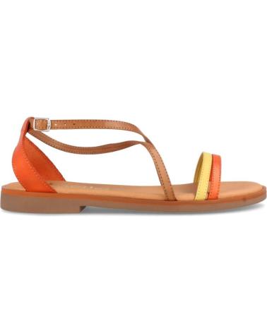 Sandalias de Mujer MARILA SANDALIAS PLANAS PARA MUJER EN PIEL BEGONA MULTI NARANJA