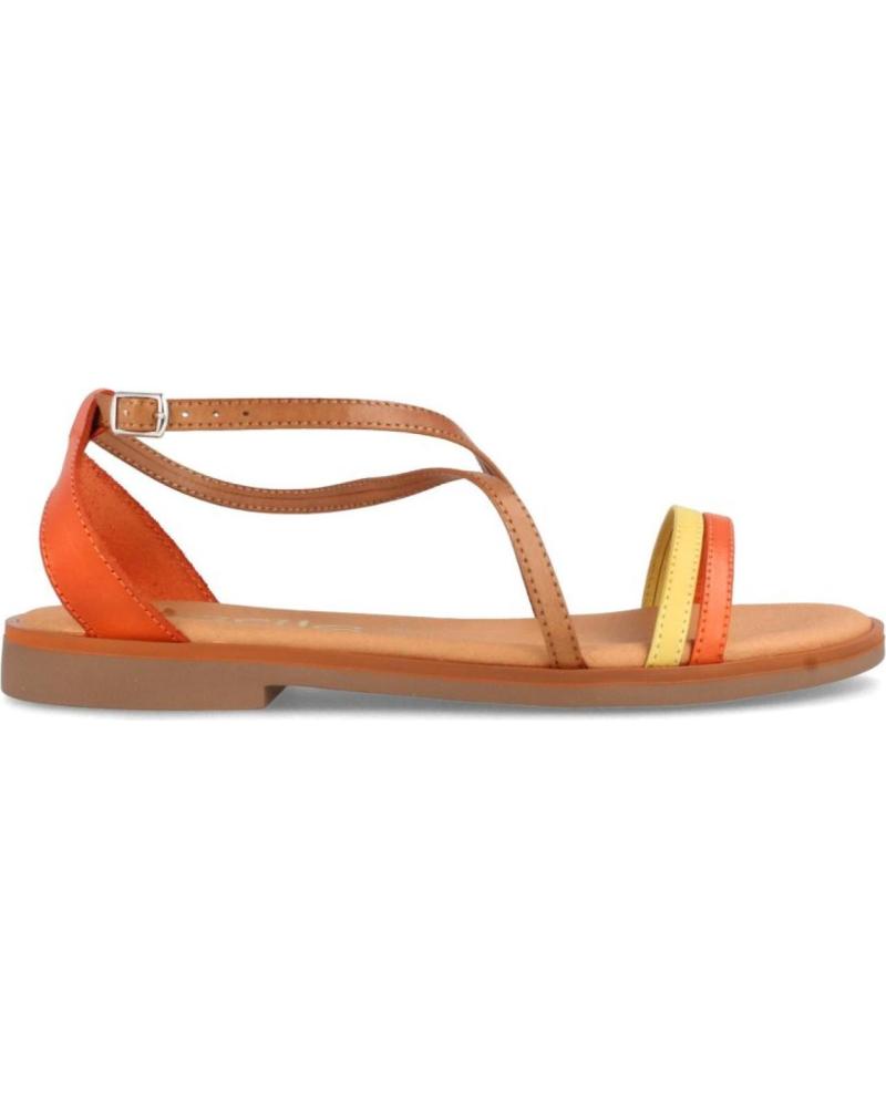 Sandalias de Mujer MARILA SANDALIAS PLANAS PARA MUJER EN PIEL BEGONA MULTI NARANJA