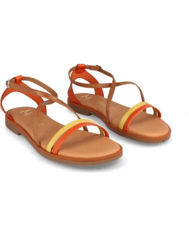 Sandalias de Mujer MARILA SANDALIAS PLANAS PARA MUJER EN PIEL BEGONA MULTI NARANJA