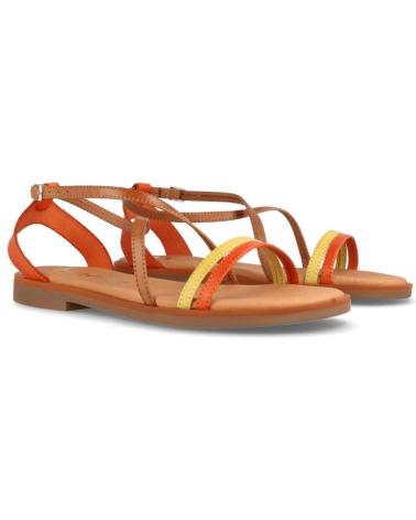 Sandalias de Mujer MARILA SANDALIAS PLANAS PARA MUJER EN PIEL BEGONA MULTI NARANJA