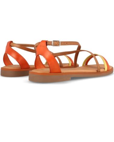 Sandalias de Mujer MARILA SANDALIAS PLANAS PARA MUJER EN PIEL BEGONA MULTI NARANJA