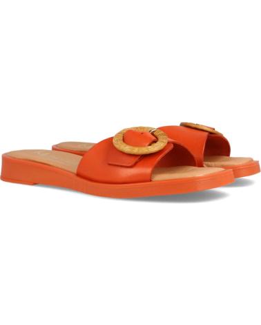 Woman Sandals MARILA SANDALIA PLANA TIPO ZUECO PARA MUJER EN PIEL AYELEN NARANJA