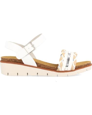 Sandalias de Mujer MARILA SANDALIA PARA MUJER CON CUNA MEDIA COMBINADA EN RAFIA Y PIEL BLANCO