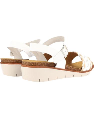 Sandalias de Mujer MARILA SANDALIA PARA MUJER CON CUNA MEDIA COMBINADA EN RAFIA Y PIEL BLANCO