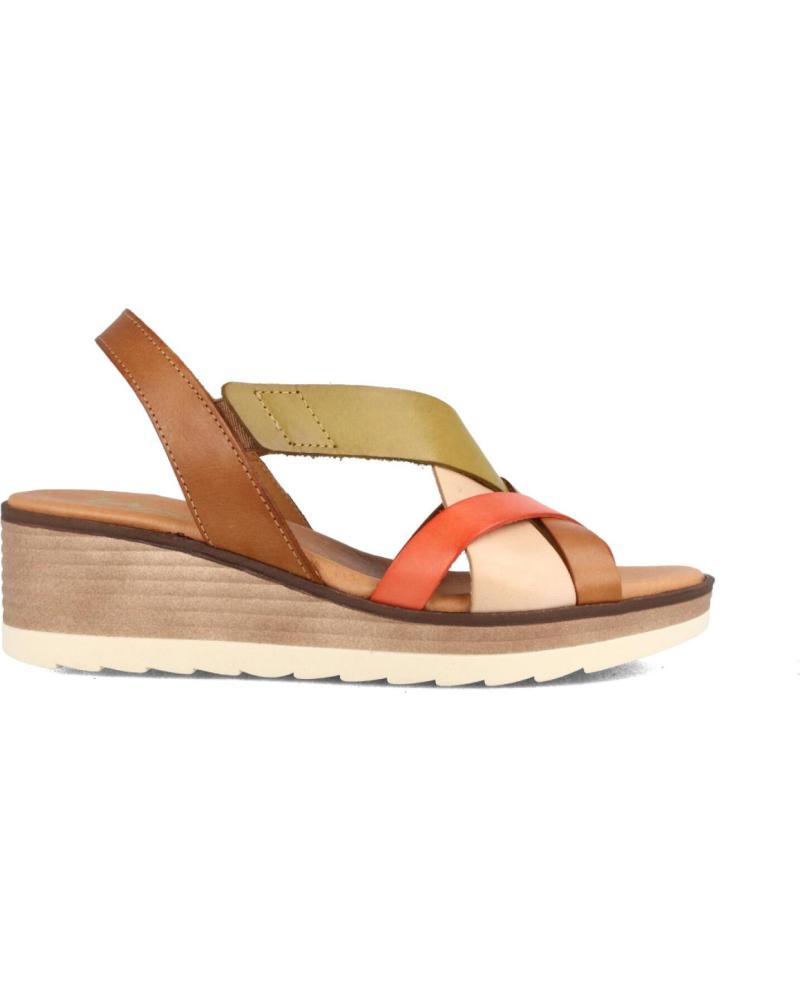 Sandalias de Mujer MARILA SANDALIA PARA MUJER CON CUNA MEDIA EN PIEL CELESTE MULTIAVEL AVELLANA
