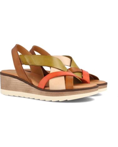 Sandalias de Mujer MARILA SANDALIA PARA MUJER CON CUNA MEDIA EN PIEL CELESTE MULTIAVEL AVELLANA