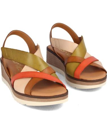 Sandalias de Mujer MARILA SANDALIA PARA MUJER CON CUNA MEDIA EN PIEL CELESTE MULTIAVEL AVELLANA