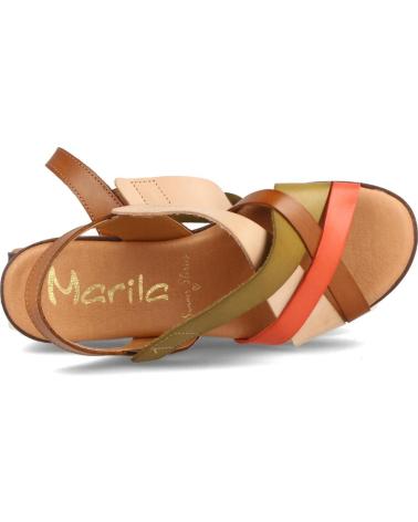 Sandalias de Mujer MARILA SANDALIA PARA MUJER CON CUNA MEDIA EN PIEL CELESTE MULTIAVEL AVELLANA