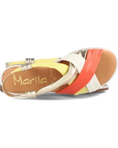 Sandalias de Mujer MARILA SANDALIAS PARA MUJER PLANAS EN PIEL CLEMENCIA MULTI NARANJA