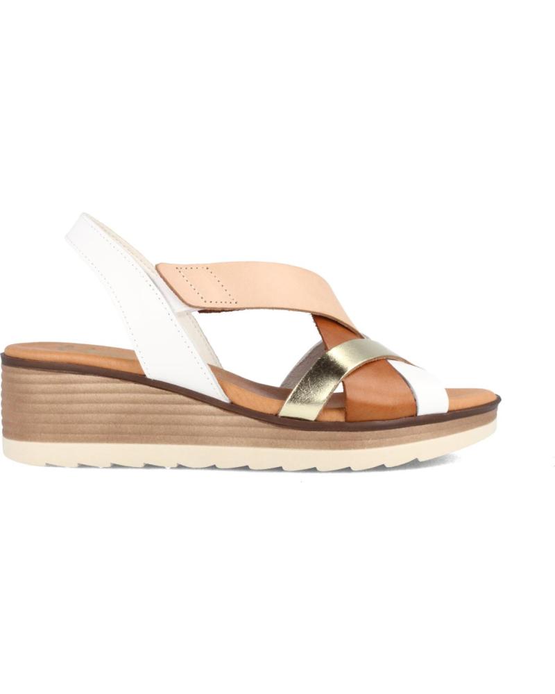 Sandalias de Mujer MARILA SANDALIA PARA MUJER CON CUNA MEDIA EN PIEL CELESTE MULTIBLAN BLANCO