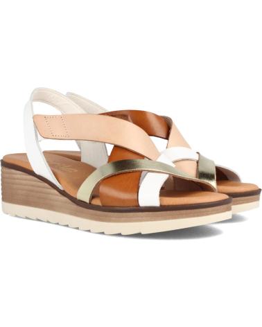 Sandalias de Mujer MARILA SANDALIA PARA MUJER CON CUNA MEDIA EN PIEL CELESTE MULTIBLAN BLANCO