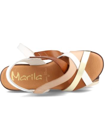 Sandalias de Mujer MARILA SANDALIA PARA MUJER CON CUNA MEDIA EN PIEL CELESTE MULTIBLAN BLANCO