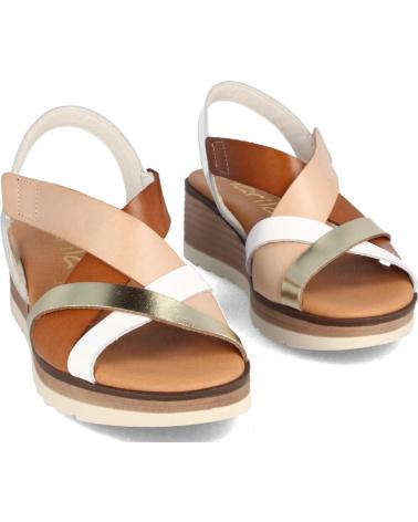 Sandalias de Mujer MARILA SANDALIA PARA MUJER CON CUNA MEDIA EN PIEL CELESTE MULTIBLAN BLANCO