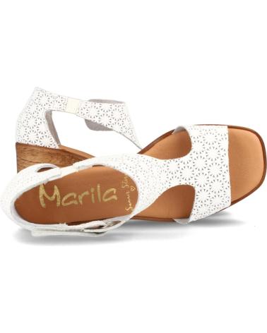 Sandalen für Damen MARILA SANDALIAS PARA MUJER CON TACON Y PLATAFORMA EN PIEL JESSENIA BLANCO
