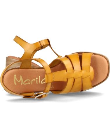 Sandalias de Mujer MARILA SANDALIA PARA MUJER DE PIEL TACON ALTO GABAT PANAMA AMARILLO