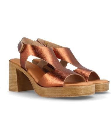 Sandali per Donna MARILA SANDALIA PARA MUJER DE PIEL CON TACON ALTO BABANE TERRACOTA NARANJA